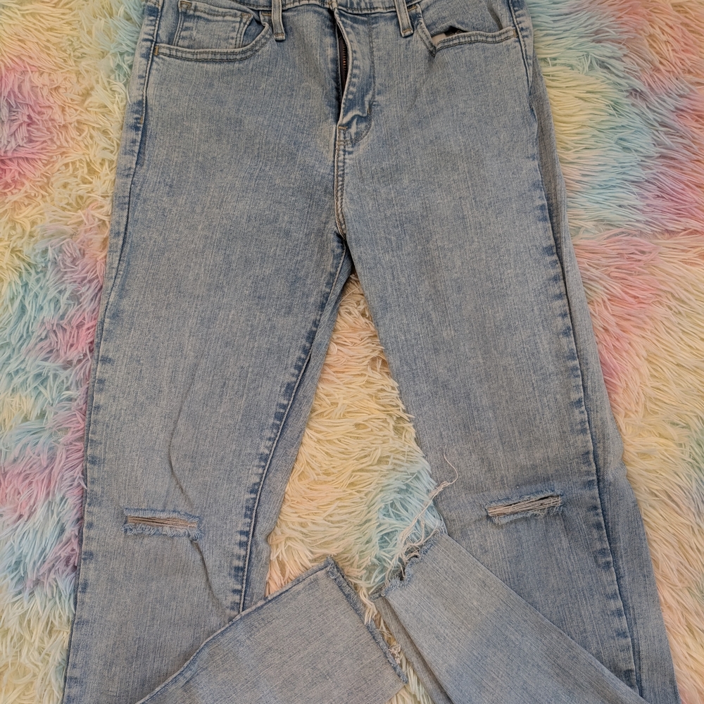 Levi's Light Blue Ripped Skinny Jeans